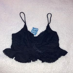 Free People Black Lace Bra - Medium
